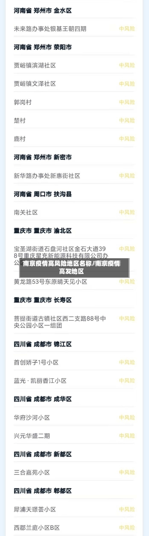 南京疫情高风险地区名称/南京疫情高发地区-第2张图片