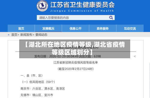 【湖北所在地区疫情等级,湖北省疫情等级区域划分】