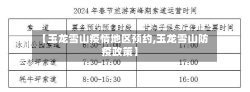 【玉龙雪山疫情地区预约,玉龙雪山防疫政策】
