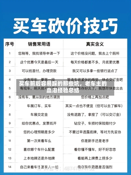 买车前后容易踩的那些坑，老车主的血泪经验总结