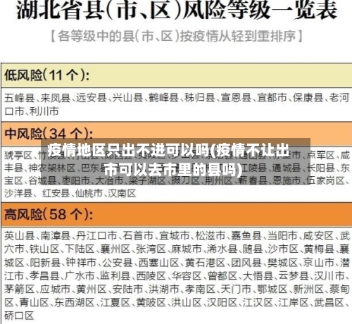 疫情地区只出不进可以吗(疫情不让出市可以去市里的县吗)