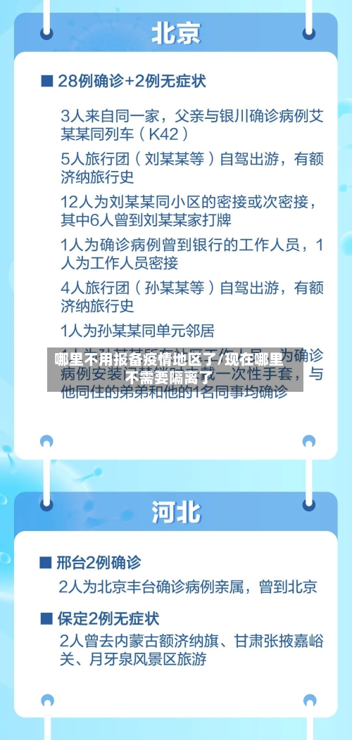 哪里不用报备疫情地区了/现在哪里不需要隔离了
