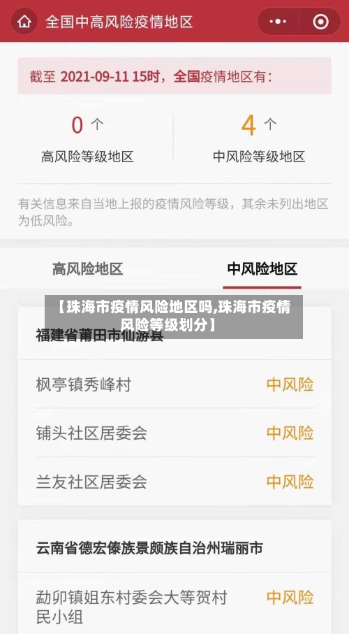 【珠海市疫情风险地区吗,珠海市疫情风险等级划分】