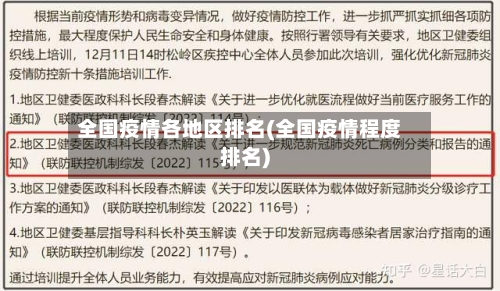 全国疫情各地区排名(全国疫情程度排名)