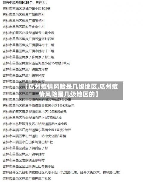 【瓜州疫情风险是几级地区,瓜州疫情风险是几级地区的】