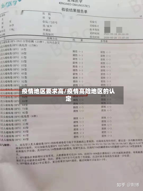 疫情地区要求高/疫情高险地区的认定