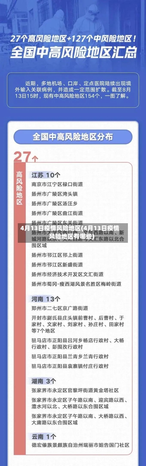 4月13日疫情风险地区(4月13日疫情风险地区有哪些)