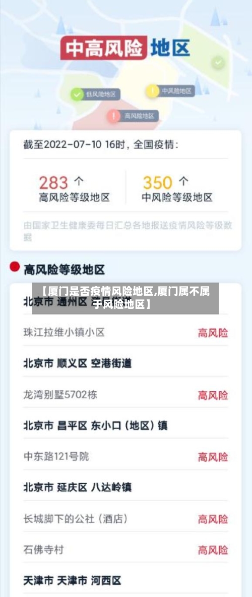 【厦门是否疫情风险地区,厦门属不属于风险地区】