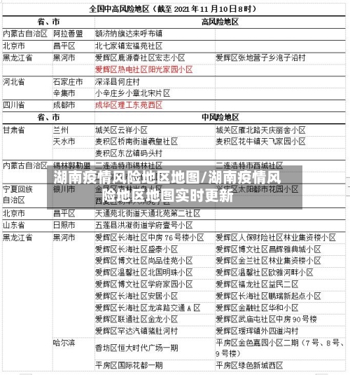 湖南疫情风险地区地图/湖南疫情风险地区地图实时更新