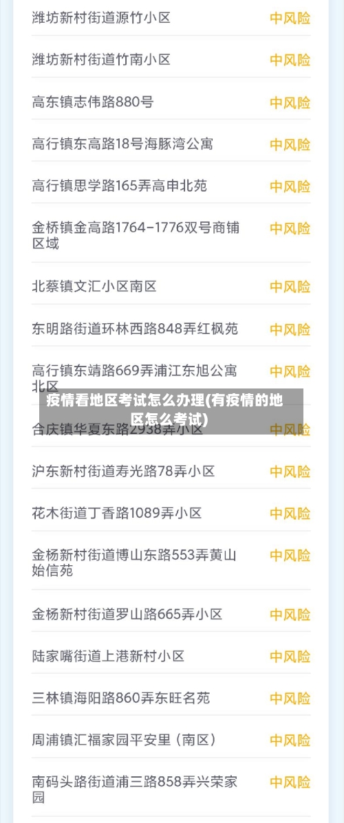 疫情看地区考试怎么办理(有疫情的地区怎么考试)
