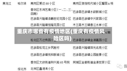 重庆市哪些有疫情地区(重庆有疫情风险区吗)
