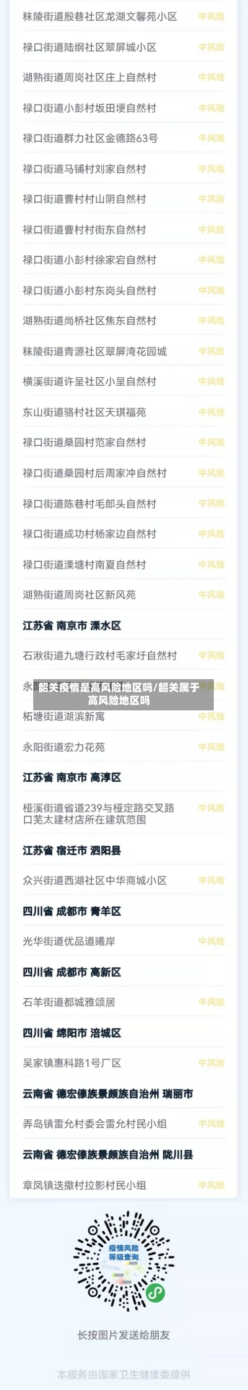 韶关疫情是高风险地区吗/韶关属于高风险地区吗