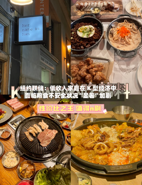 纽约联储：低收入家庭在 K 型经济中面临粮食不安全状况“显著”加剧