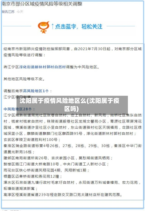 沈阳属于疫情风险地区么(沈阳属于疫区吗)