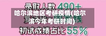 哈尔滨地区考研疫情(哈尔滨今年考研时间)