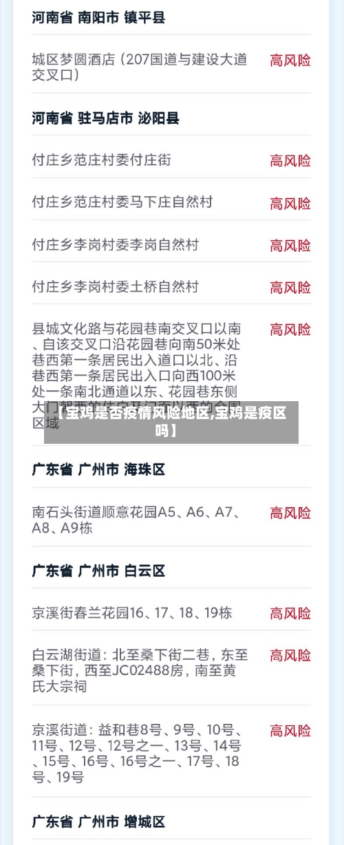 【宝鸡是否疫情风险地区,宝鸡是疫区吗】