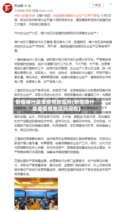 新疆喀什是重疫情地区吗(新疆喀什是重疫情地区吗现在)