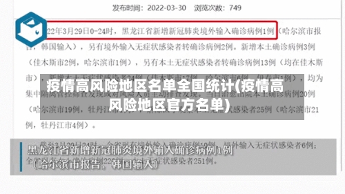 疫情高风险地区名单全国统计(疫情高风险地区官方名单)