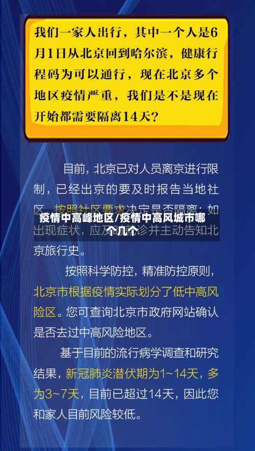 疫情中高峰地区/疫情中高风城市哪个几个
