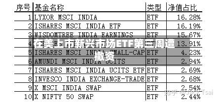 在美上市新兴市场ETF第三周遭撤资