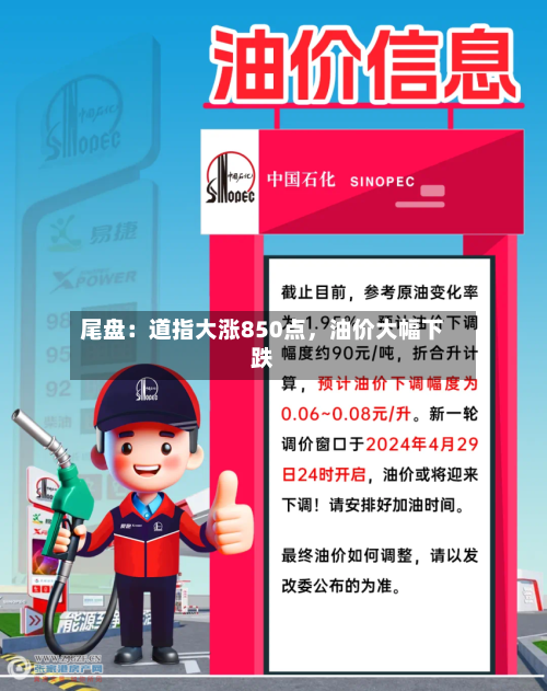尾盘:道指大涨850点,油价大幅下跌