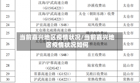 当前嘉兴地区疫情状况/当前嘉兴地区疫情状况如何