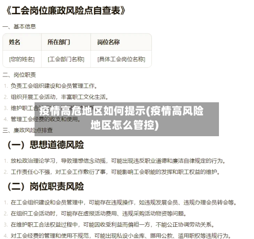 疫情高危地区如何提示(疫情高风险地区怎么管控)