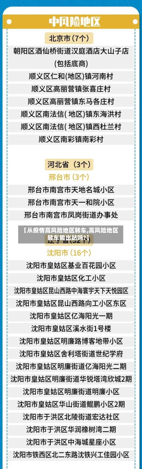 【从疫情高风险地区转车,高风险地区转车能出站吗?】