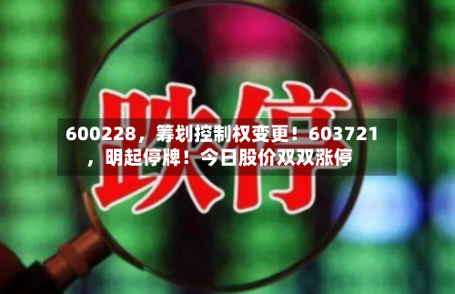 600228,筹划控制权变更!603721,明起停牌!今日股价双双涨停