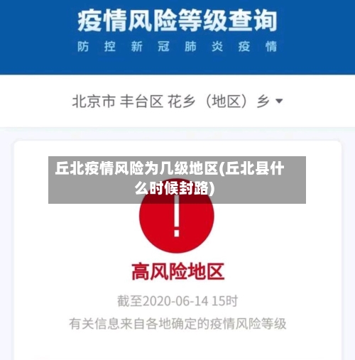 丘北疫情风险为几级地区(丘北县什么时候封路)