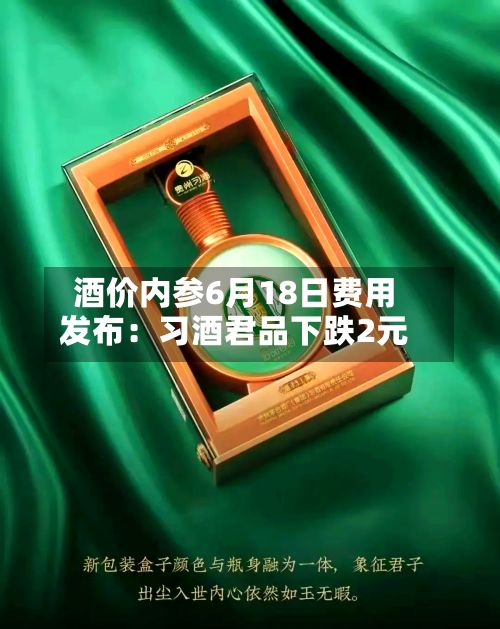 酒价内参6月18日费用发布：习酒君品下跌2元