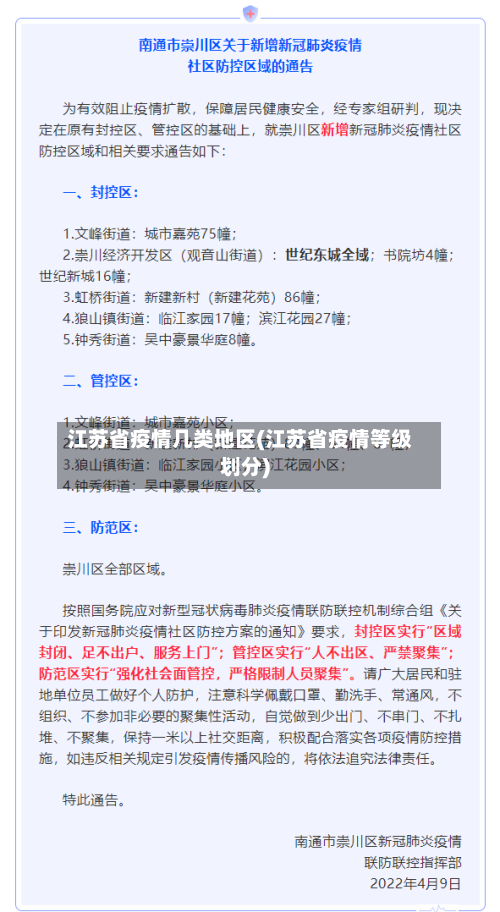 江苏省疫情几类地区(江苏省疫情等级划分)